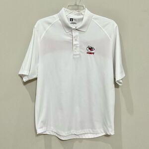 Kansas City Chiefs Polo Men’s Sz Lg White KC Arrowhead Embroidered Logo